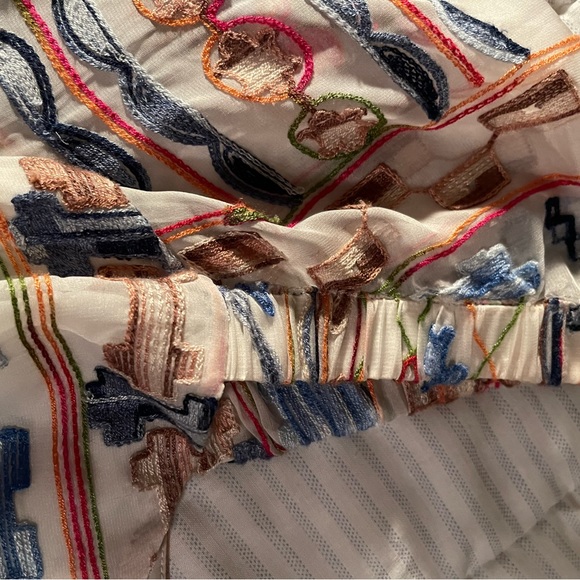 Ali & Jay Olvera Street White Multi Embroidered Mini Dress Medium - Picture 7 of 16